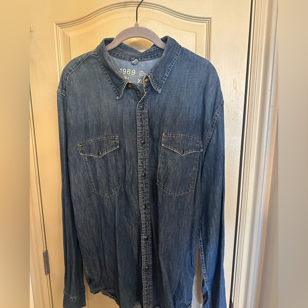 Vintage Gap 1969 Collection Denim Snap Front Shirt